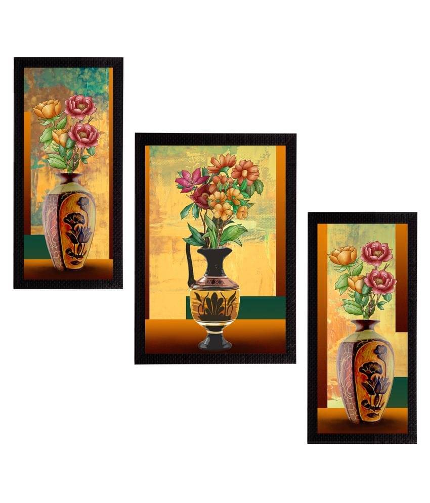 eCraftIndia Set of 3 Brown & Pink Floral And Botanical Wall Paintings eCraftIndia Set of 3 Brown & Pink Floral And Botanical Wall Paintings