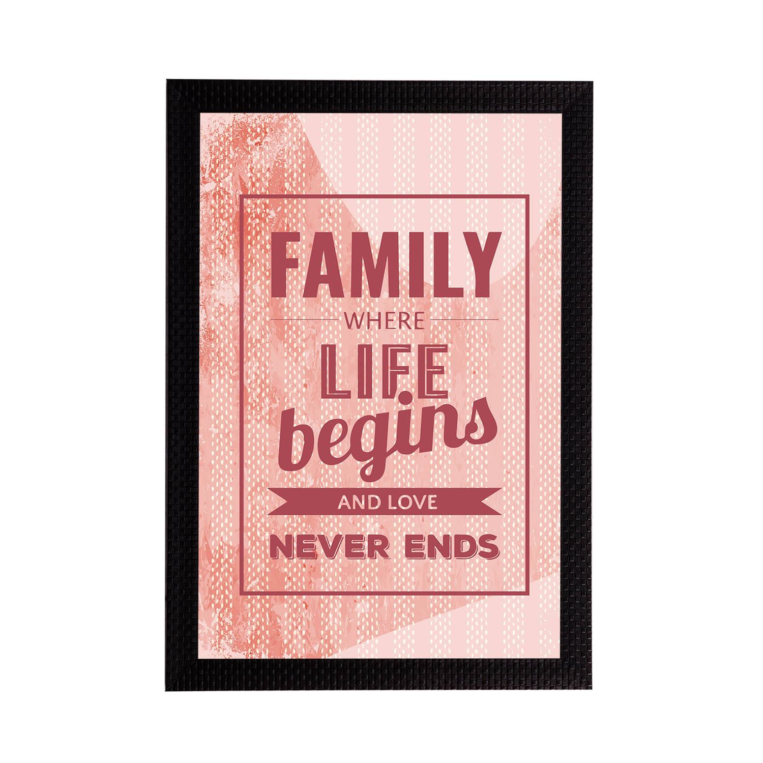 eCraftIndia Pink & Maroon Family Where Life Begins And Love Never Ends Printed Textured UV Wall Art eCraftIndia Pink & Maroon Family Where Life Begins And Love Never Ends Printed Textured UV Wall Art