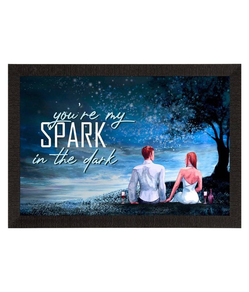     			eCraftIndia Blue & Black Motivational Quote Satin Matt Texture UV Art Painting