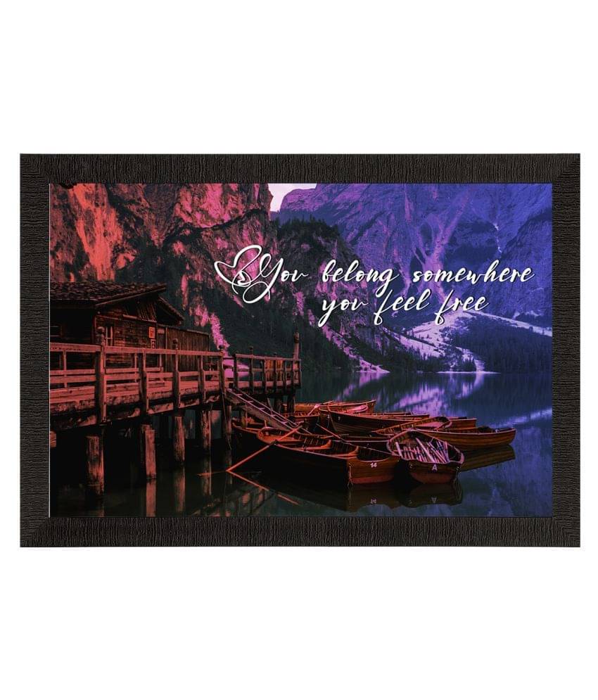 eCraftIndia Brown & Blue Mountains View Satin Matte Texture UV Wall Painting eCraftIndia Brown & Blue Mountains View Satin Matte Texture UV Wall Painting