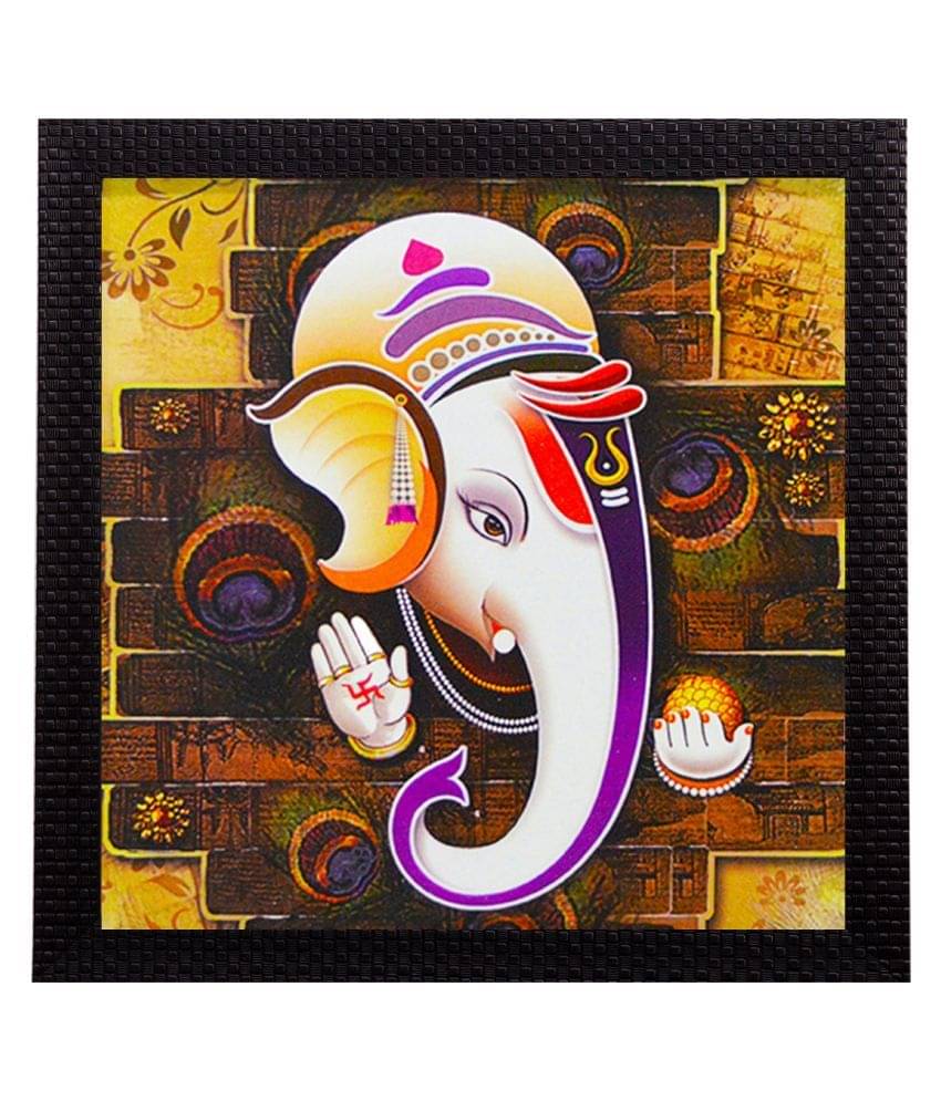     			eCraftIndia Lord Ganesha Satin Matt Texture UV Art Painting