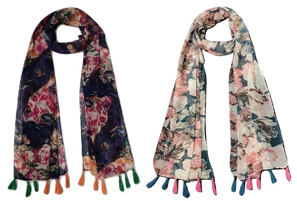 stolevilla Multi Printed Poly Cotton Yarn Stoles stolevilla Multi Printed Poly Cotton Yarn Stoles