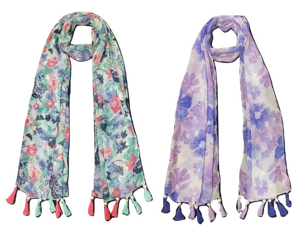 stolevilla Multi Printed Poly Cotton Yarn Stoles - Dupattas & Shawls | Buy online on ZillyBuy