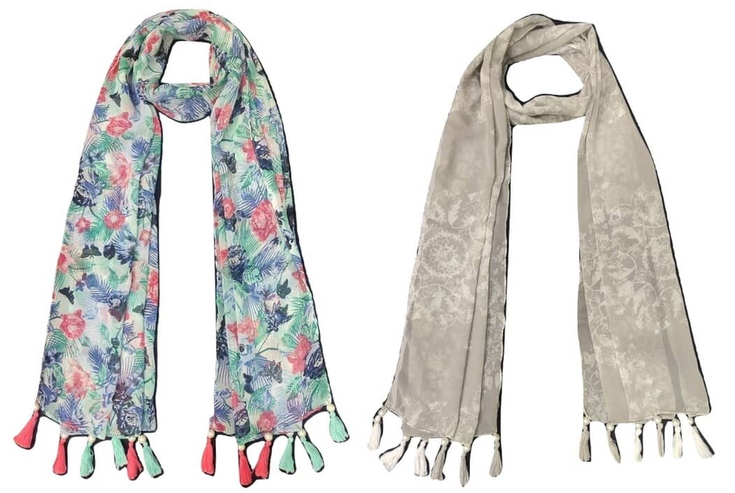 stolevilla Multi Printed Poly Cotton Yarn Stoles - Dupattas & Shawls | Buy online on ZillyBuy