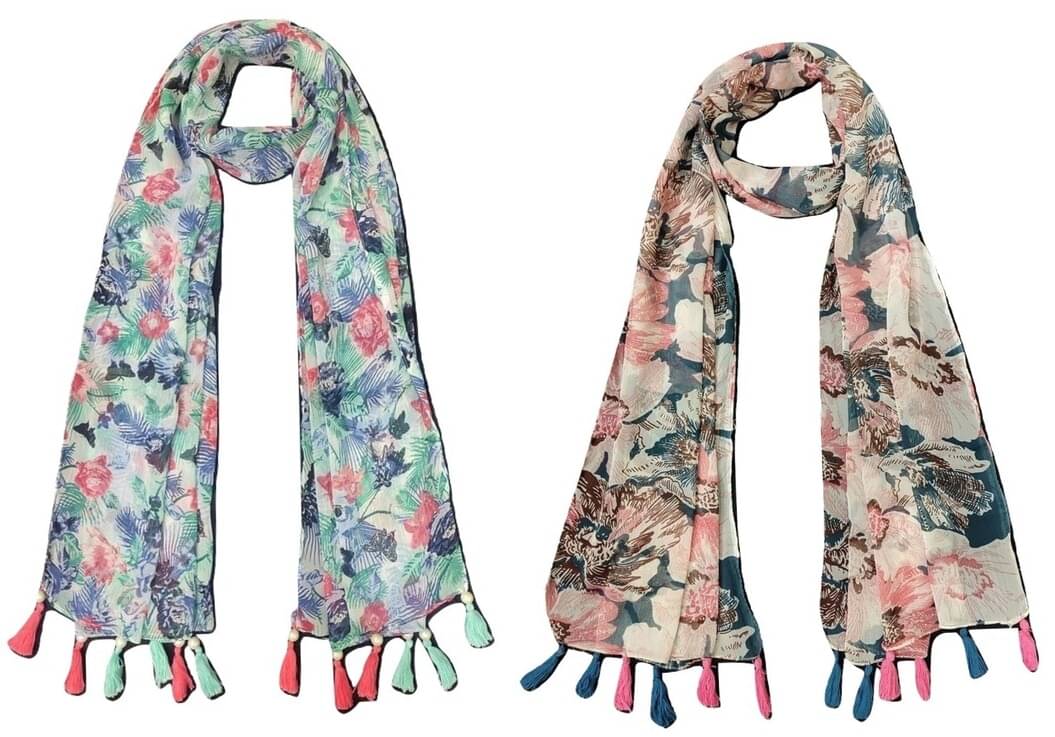 stolevilla Multi Printed Poly Cotton Yarn Stoles stolevilla Multi Printed Poly Cotton Yarn Stoles