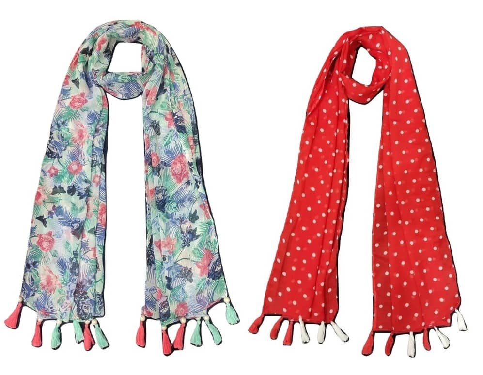 stolevilla Multi Printed Poly Cotton Yarn Stoles - Dupattas & Shawls | Buy online on ZillyBuy