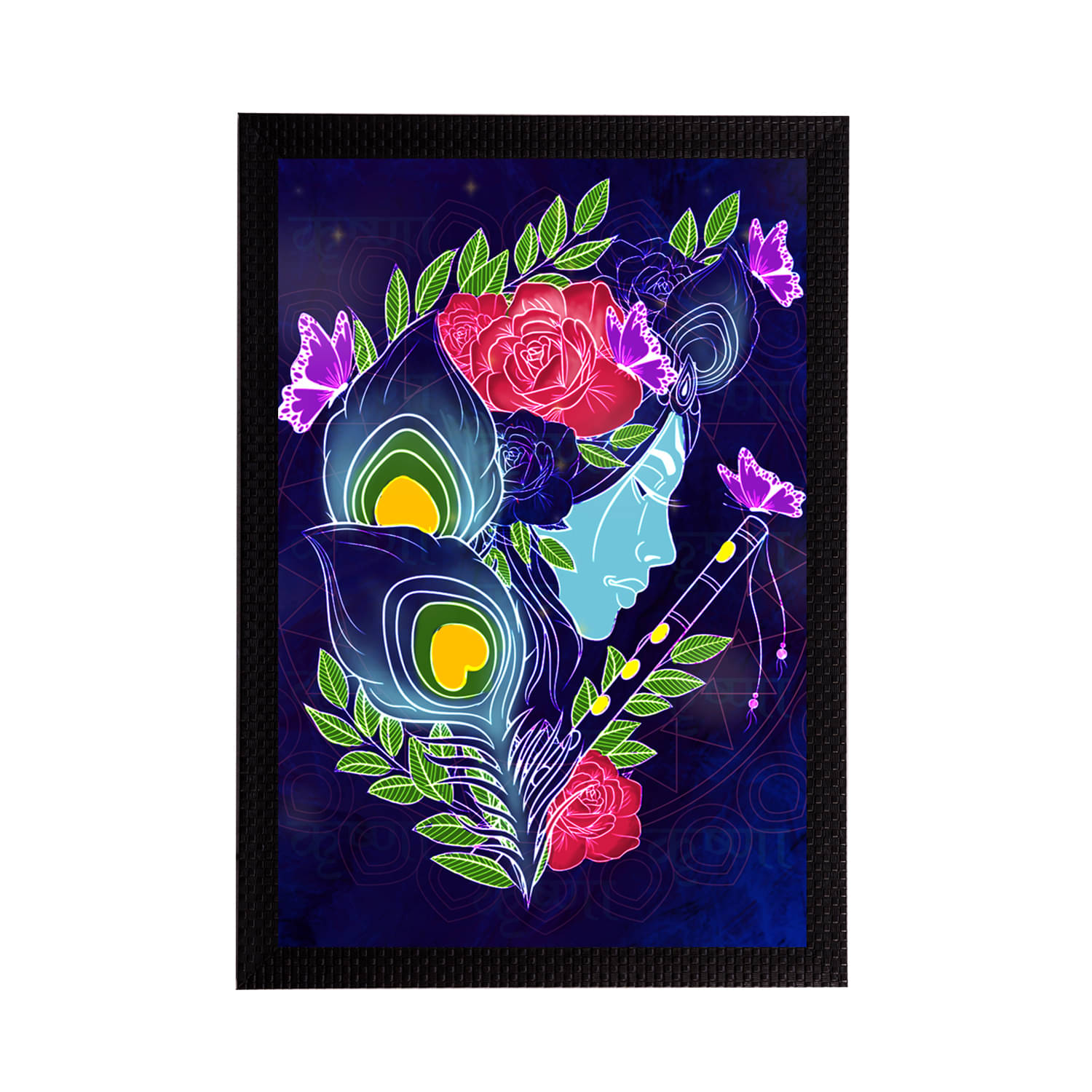 eCraftIndia Blue & Pink Lord Krishna Satin Matt Texture UV Art Painting eCraftIndia Blue & Pink Lord Krishna Satin Matt Texture UV Art Painting