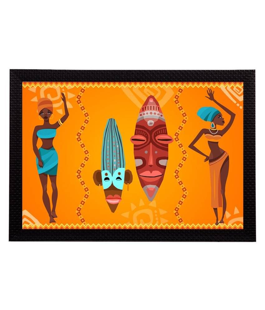 eCraftIndia Orange & Red Tribal Theme Satin Matt Textured UV Wall Art eCraftIndia Orange & Red Tribal Theme Satin Matt Textured UV Wall Art