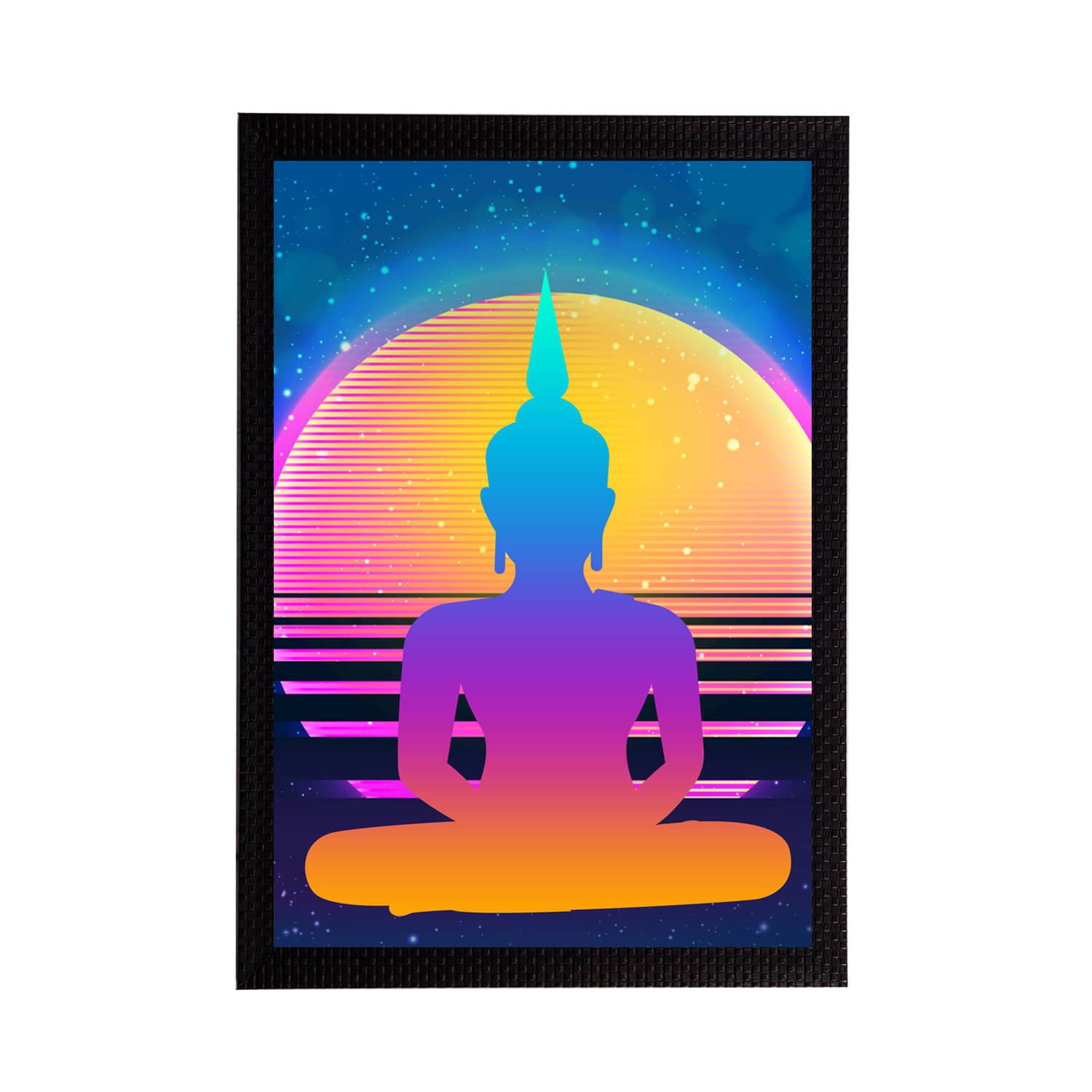 eCraftIndia Blue & Pink Meditating Lord Buddha Satin Matt Textured UV Wall Art eCraftIndia Blue & Pink Meditating Lord Buddha Satin Matt Textured UV Wall Art