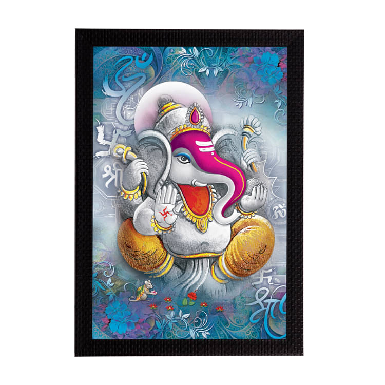     			eCraftIndia Multicoloured Lord Ganesha UV Wall Art