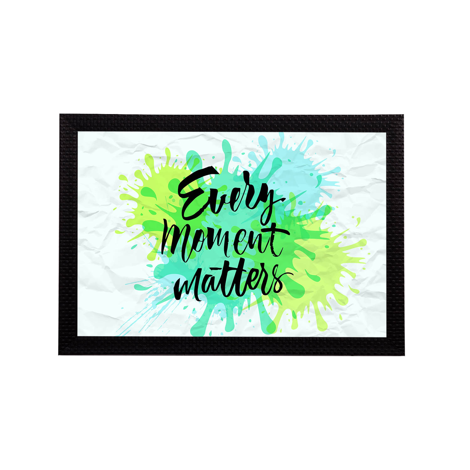     			eCraftIndia Green & White Every Moment Matters Motivational Quote Satin Matt Texture UV Art Painting