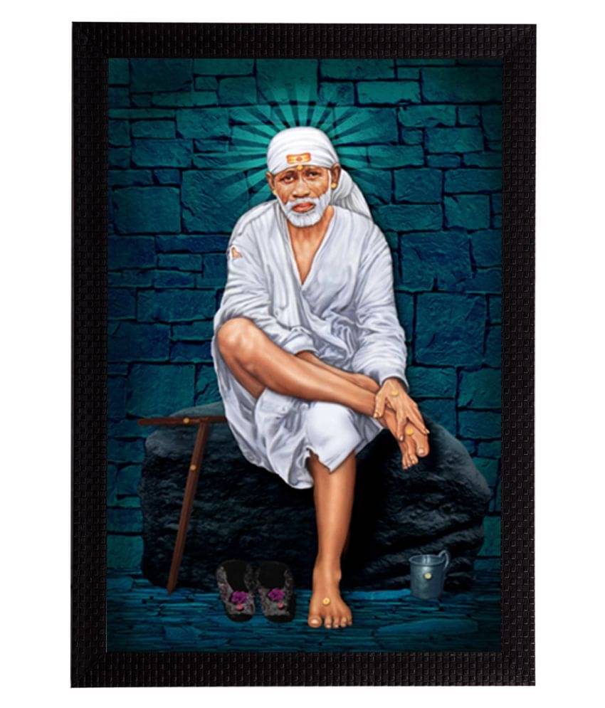     			eCraftIndia Sai Baba Satin Matt Texture UV Art Painting
