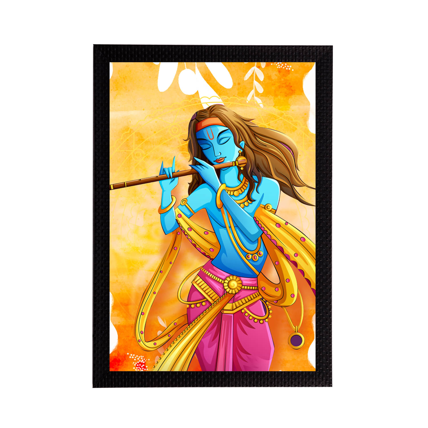     			eCraftIndia Lord Krishna Satin Matt Texture UV Art Painting