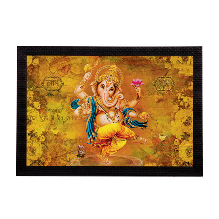 eCraftIndia Unisex Brown Lord Ganesha Satin Matt Texture UV Wall Art eCraftIndia Unisex Brown Lord Ganesha Satin Matt Texture UV Wall Art
