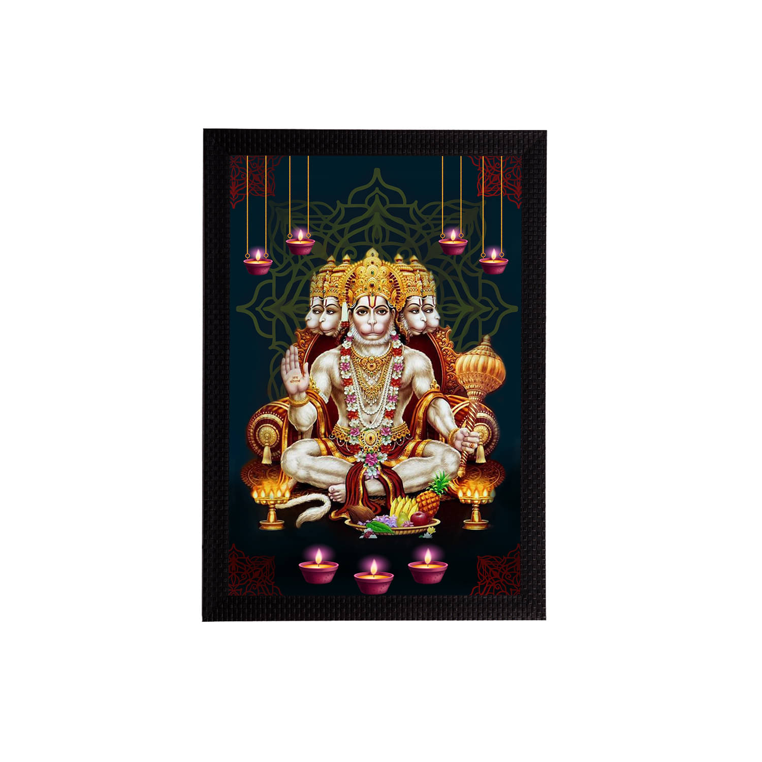 eCraftIndia Panch Mukhi Lord Hanuman Satin Matt Texture UV Art Painting eCraftIndia Panch Mukhi Lord Hanuman Satin Matt Texture UV Art Painting