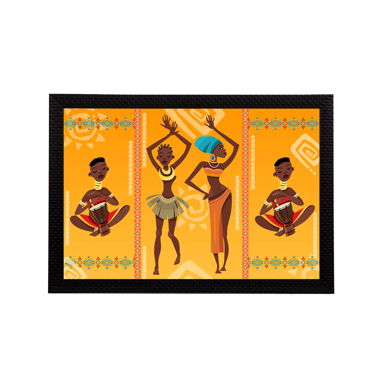     			eCraftIndia Multicoloured Tribal Theme Satin Matt Texture UV Wall Art