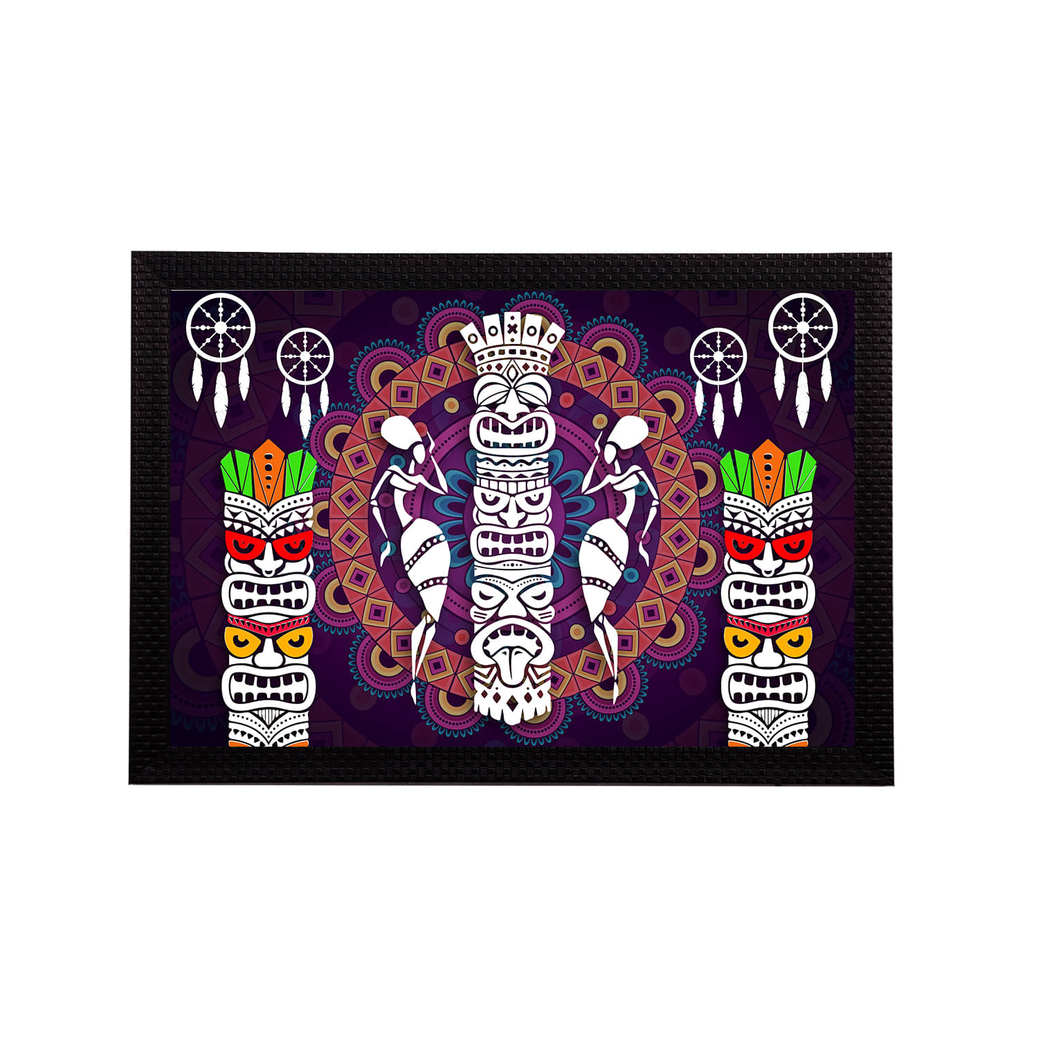 eCraftIndia Black & White Tribal Theme Printed Satin Matt Textured UV Wall Art eCraftIndia Black & White Tribal Theme Printed Satin Matt Textured UV Wall Art