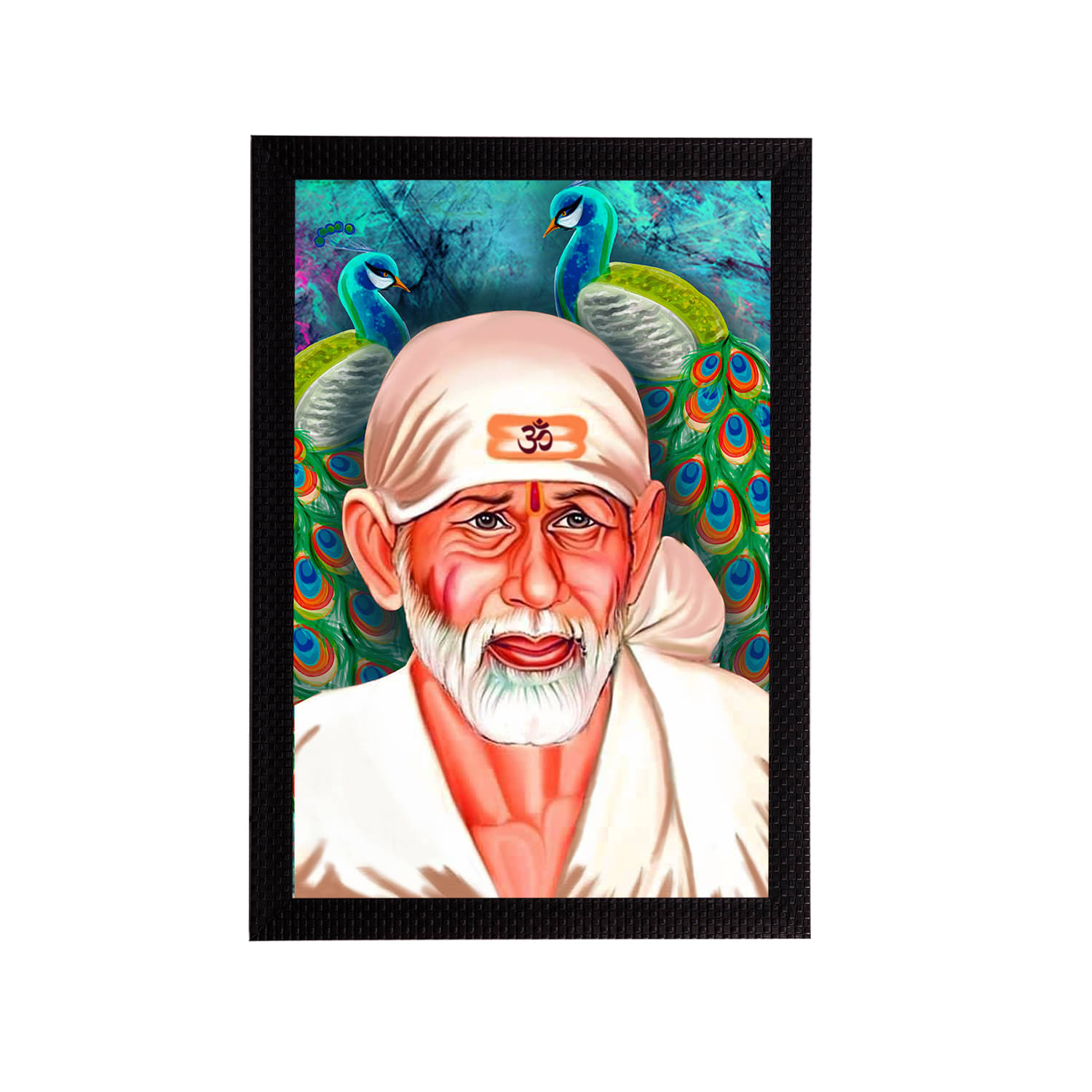     			eCraftIndia Cream-Coloured Sai Baba Satin Matt Texture UV Art Wall Painting