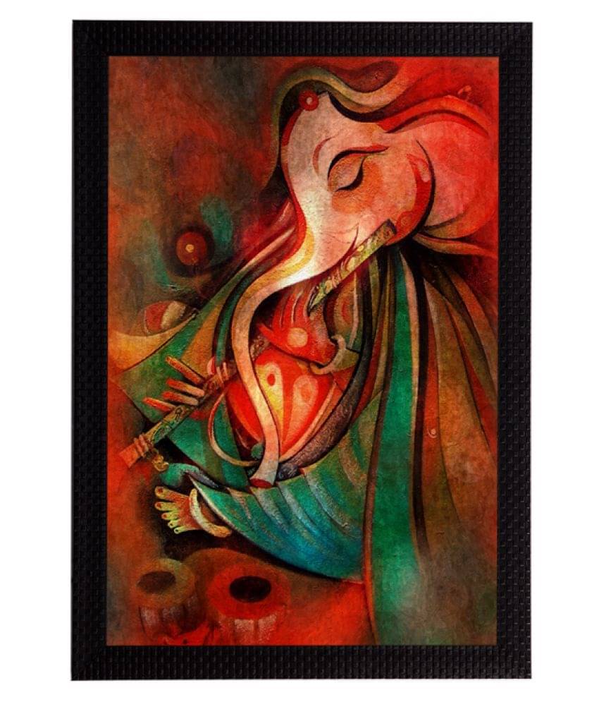     			eCraftIndia Multicoloured Lord Ganesha UV Wall Art