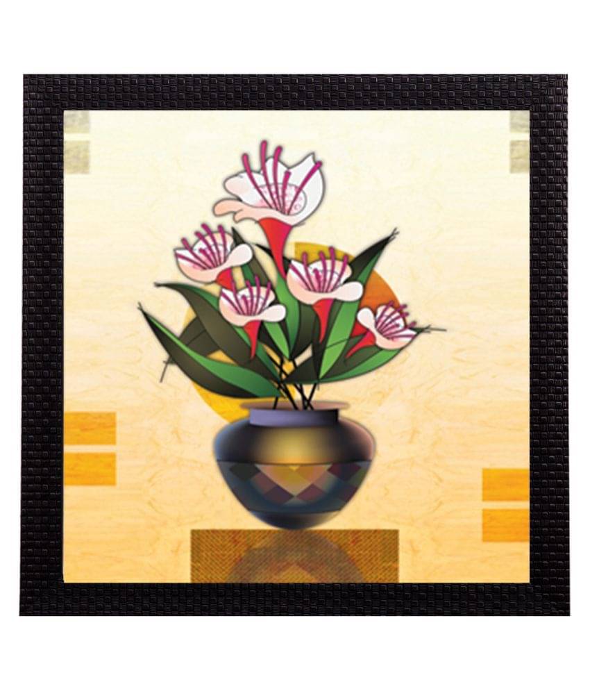     			eCraftIndia Multicoloured Floral UV Wall Art