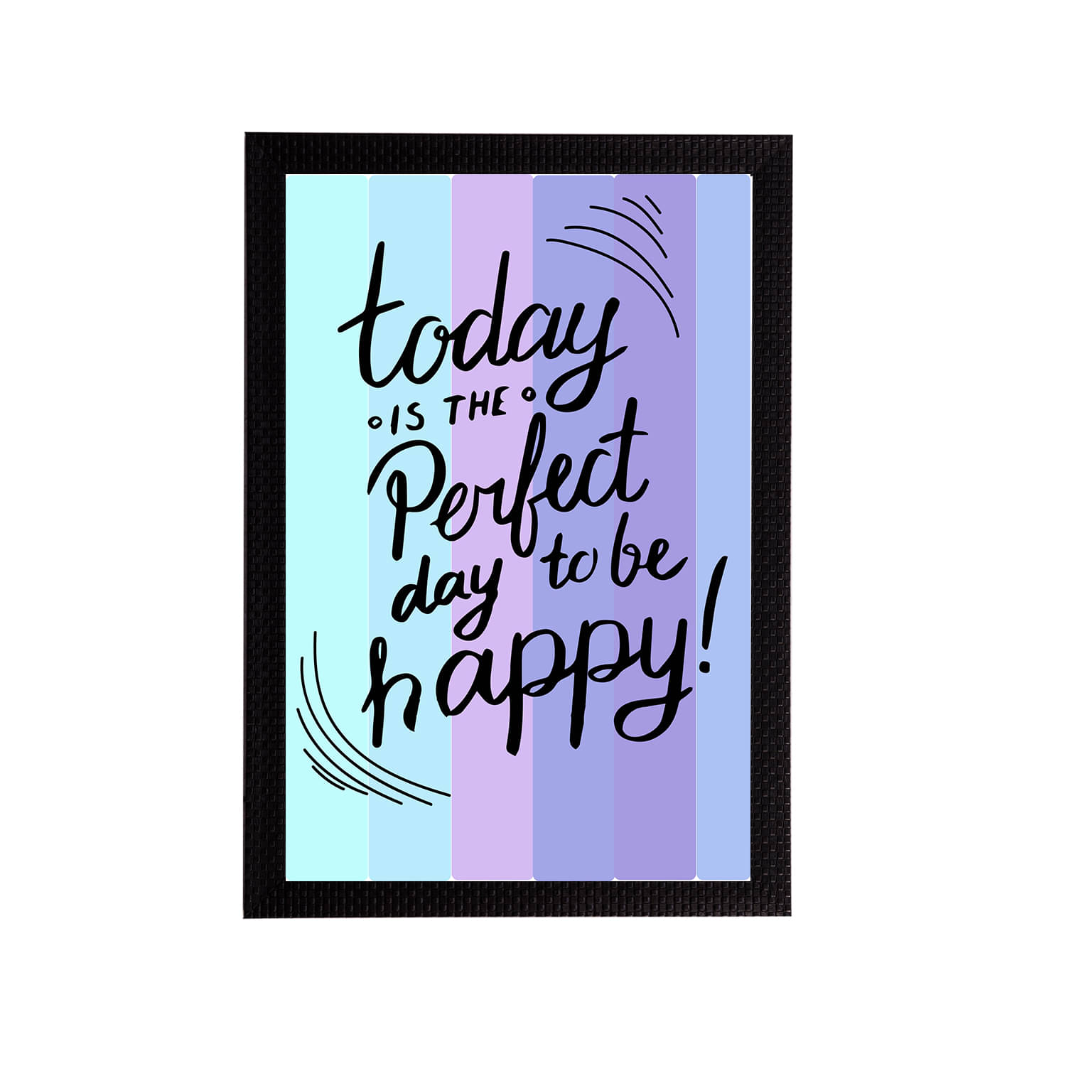     			eCraftIndia Purple & Blue Today Is The Perfect Day To Be Happy Motivational Quote Matt Texture UV Art Painting