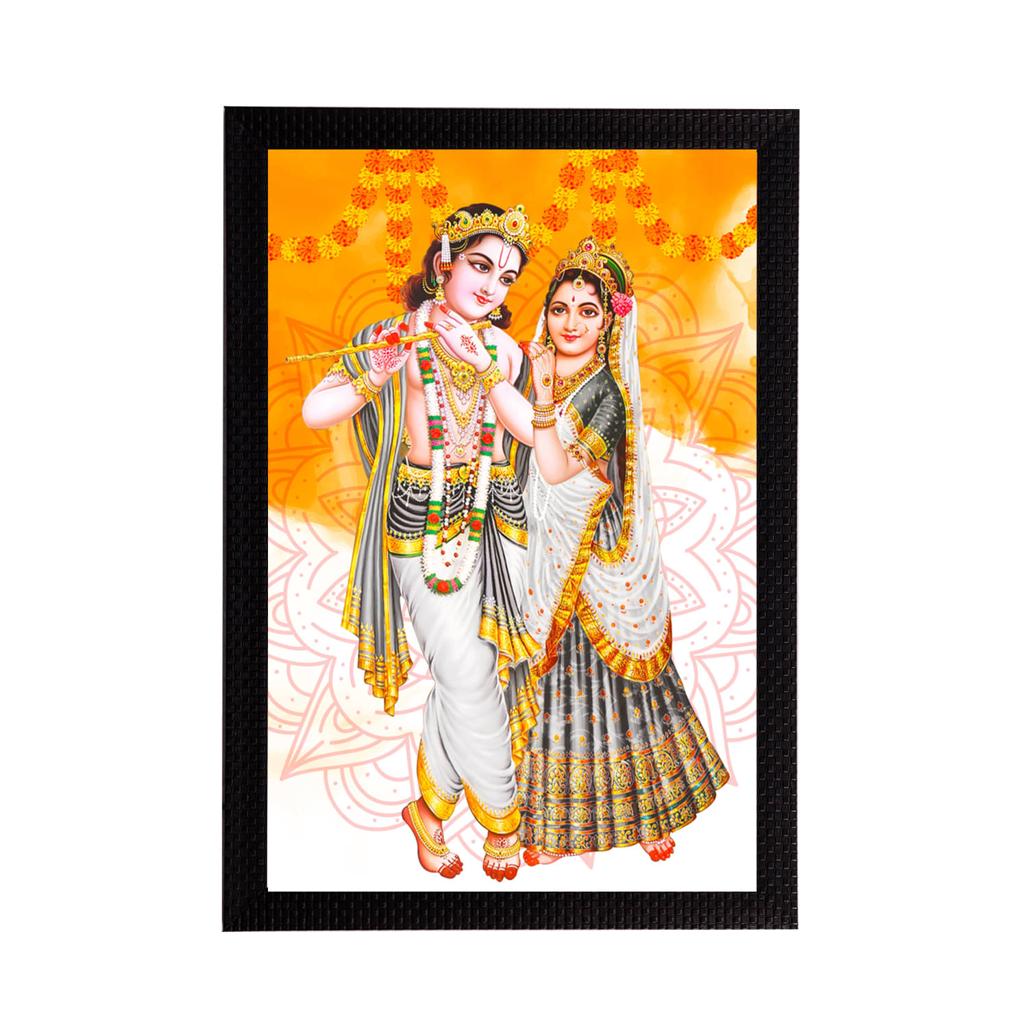     			eCraftIndia Lord Krishna Satin Matt Texture UV Art Painting