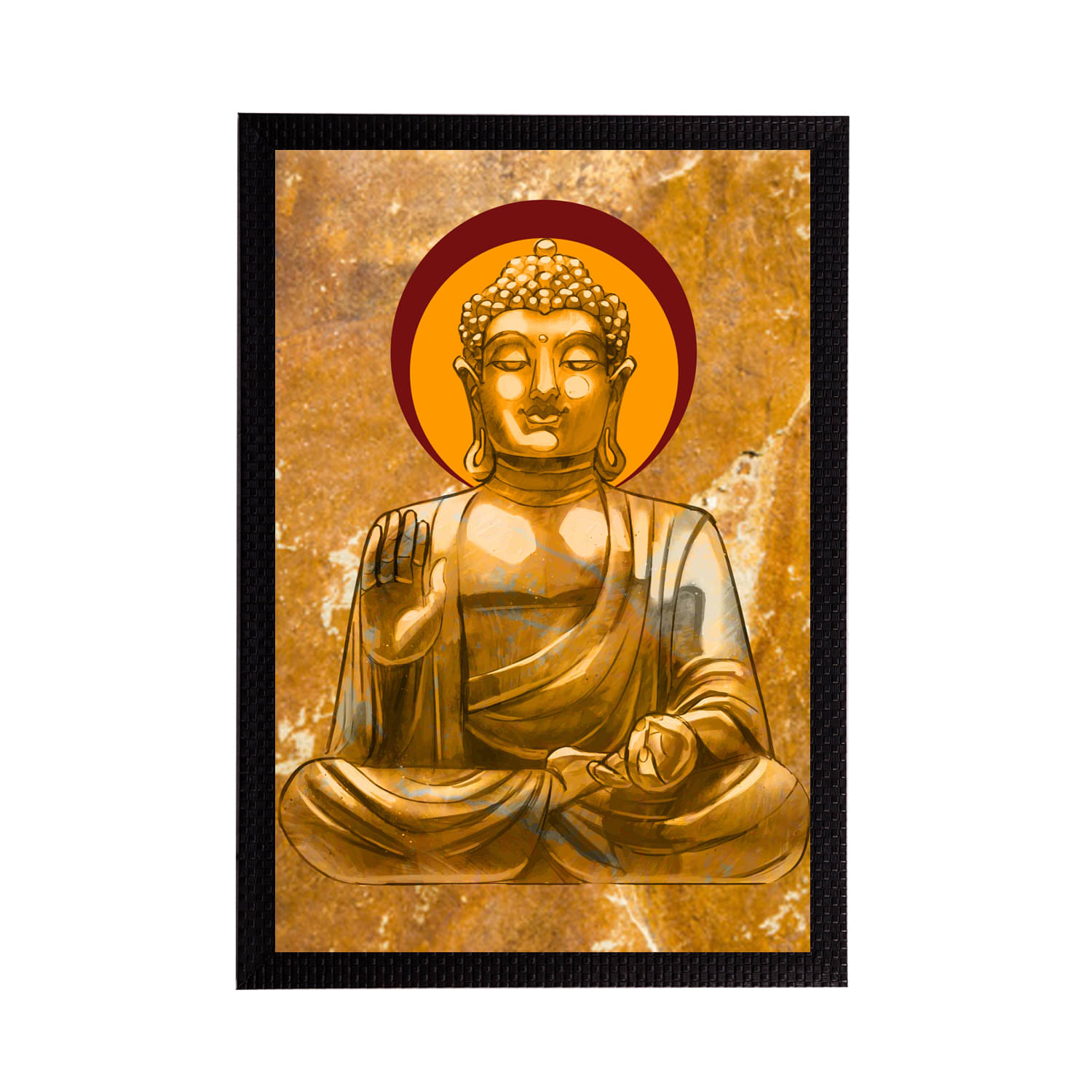 eCraftIndia Brown & Maroon Meditating Lord Buddha Satin Matt Textured UV Wall Art eCraftIndia Brown & Maroon Meditating Lord Buddha Satin Matt Textured UV Wall Art