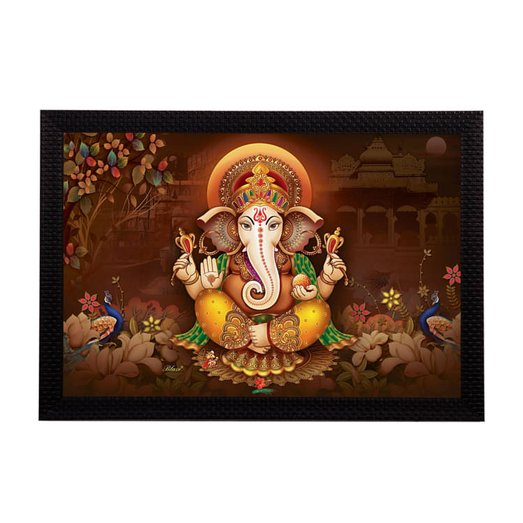     			eCraftIndia Lord Ganesha Satin Matt Texture UV Art Painting