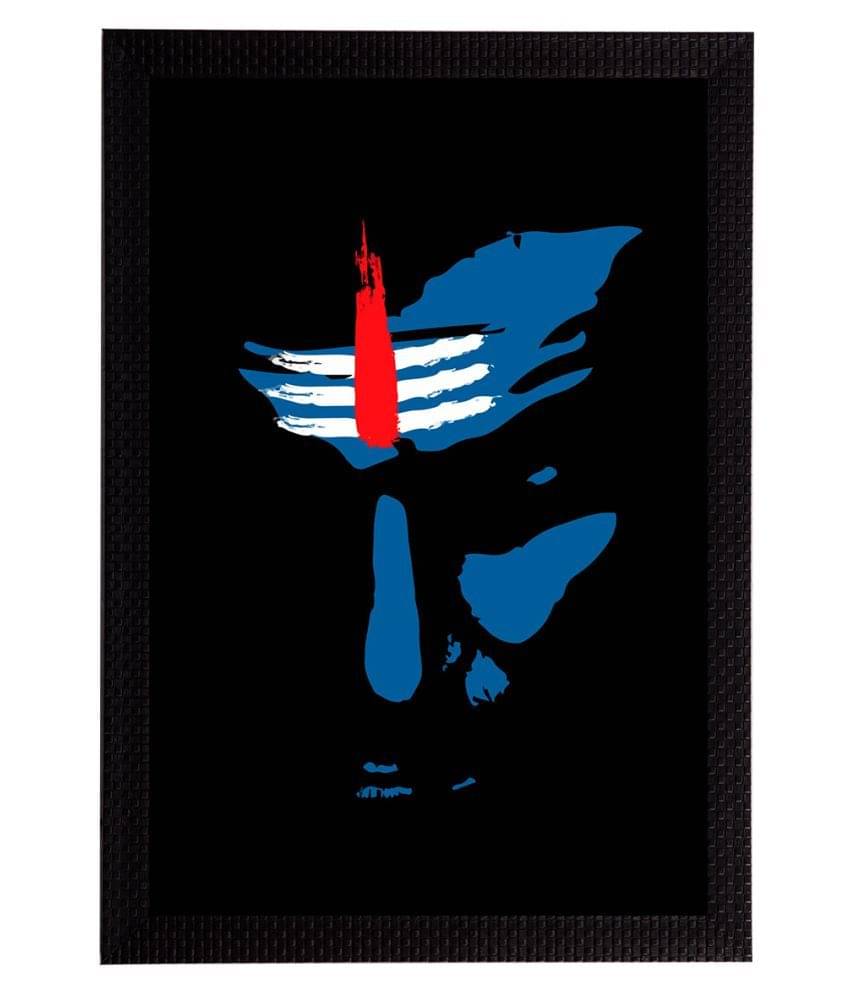 eCraftIndia Black & Blue Lord Shiva Printed Satin Matt Textured UV Wall Art eCraftIndia Black & Blue Lord Shiva Printed Satin Matt Textured UV Wall Art