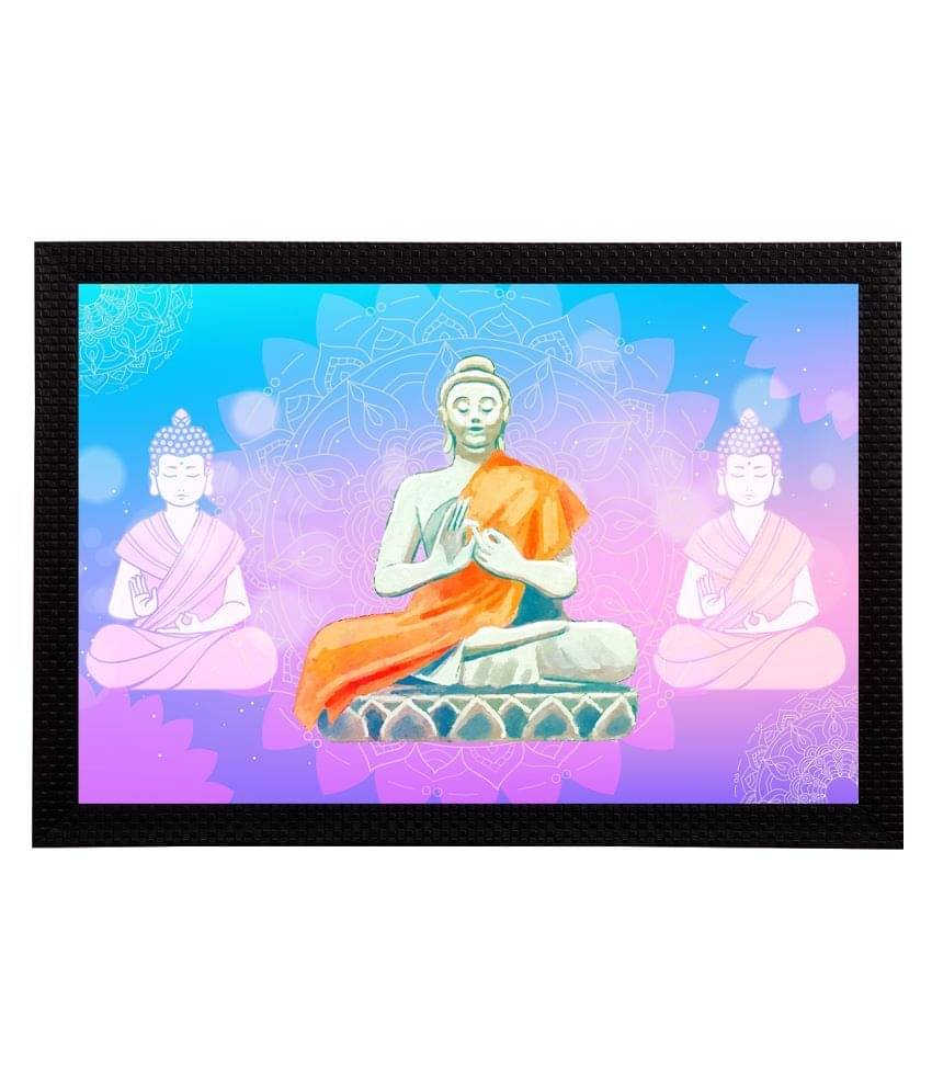     			eCraftIndia Blue & Purple Meditating Lord Buddha Satin Matt Texture UV Art Painting