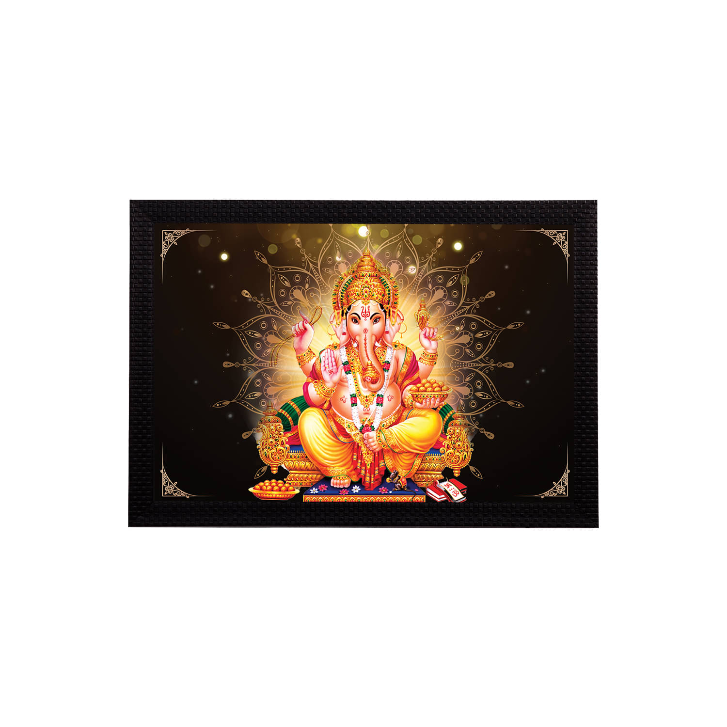 eCraftIndia Black & Yellow Lord Ganesha Satin Matt Textured UV Wall Art eCraftIndia Black & Yellow Lord Ganesha Satin Matt Textured UV Wall Art