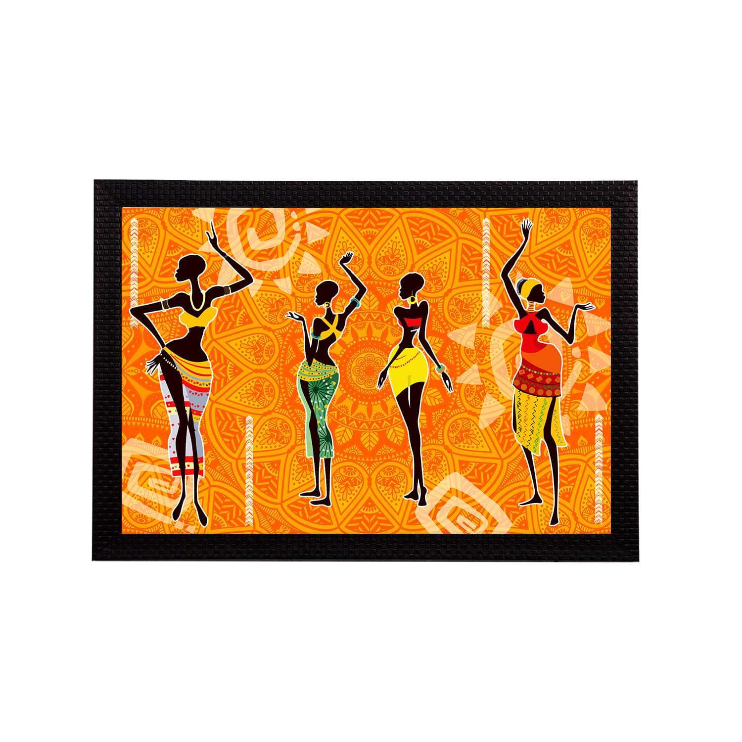 eCraftIndia Orange & Black Tribal Theme Satin Matt Texture UV Wall Art eCraftIndia Orange & Black Tribal Theme Satin Matt Texture UV Wall Art