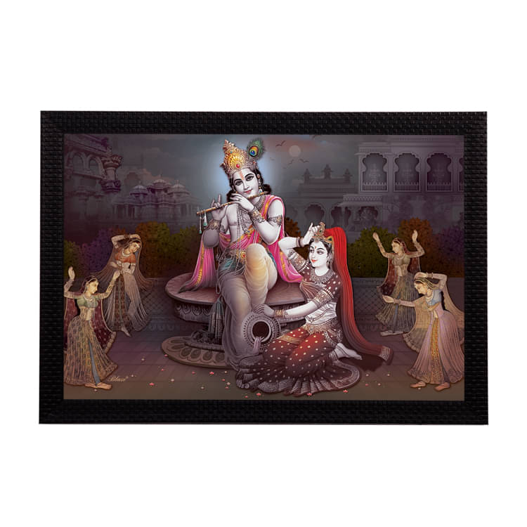     			eCraftIndia Multicoloured Radha Krishna UV Wall Art