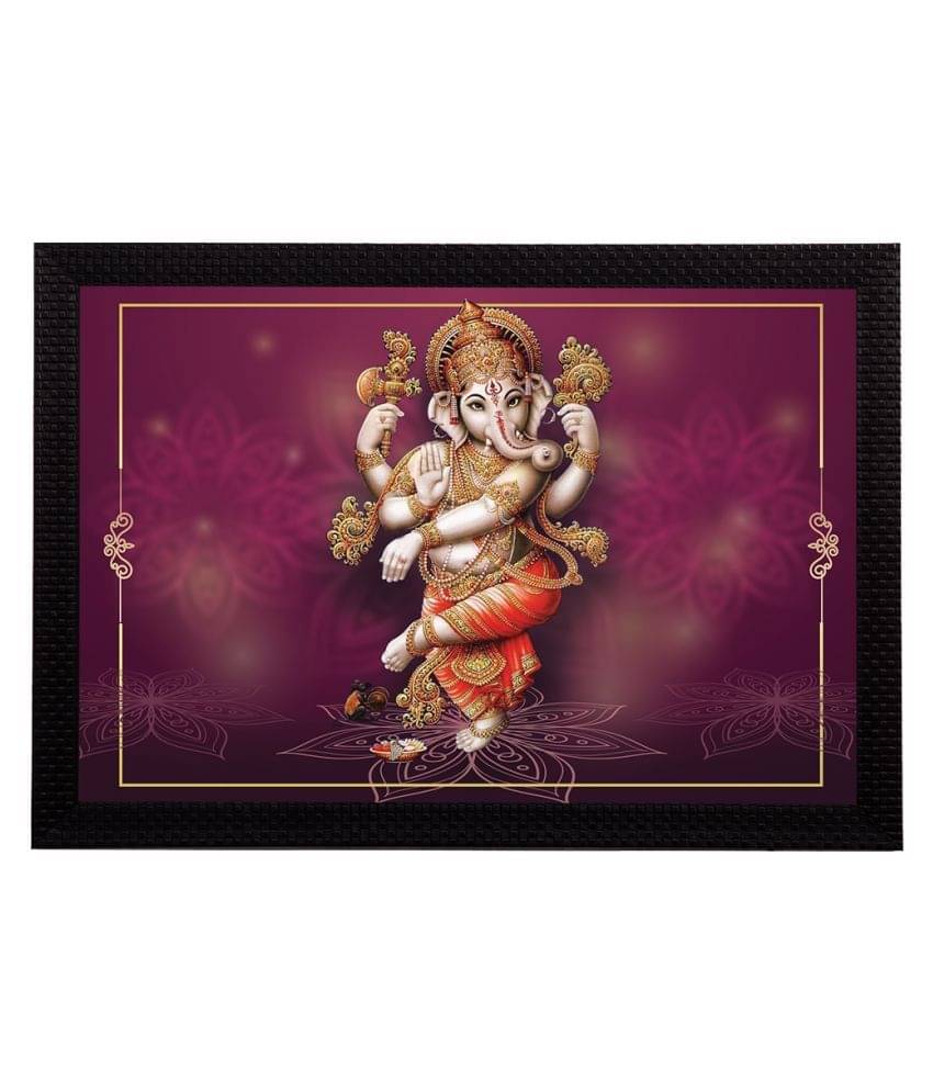 eCraftIndia Purple & Orange Lord Ganesha Satin Matt Texture UV Wall Art eCraftIndia Purple & Orange Lord Ganesha Satin Matt Texture UV Wall Art