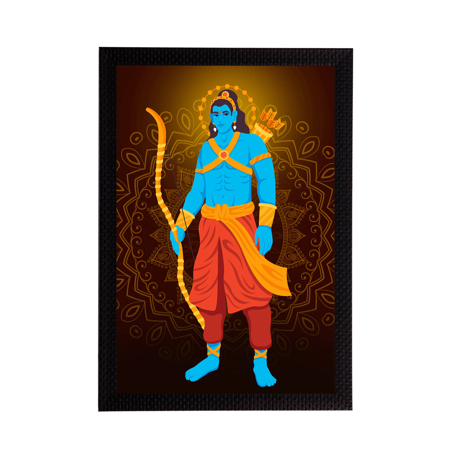 eCraftIndia Brown & Blue Lord Shiva Satin Matt Textured UV Wall Art eCraftIndia Brown & Blue Lord Shiva Satin Matt Textured UV Wall Art