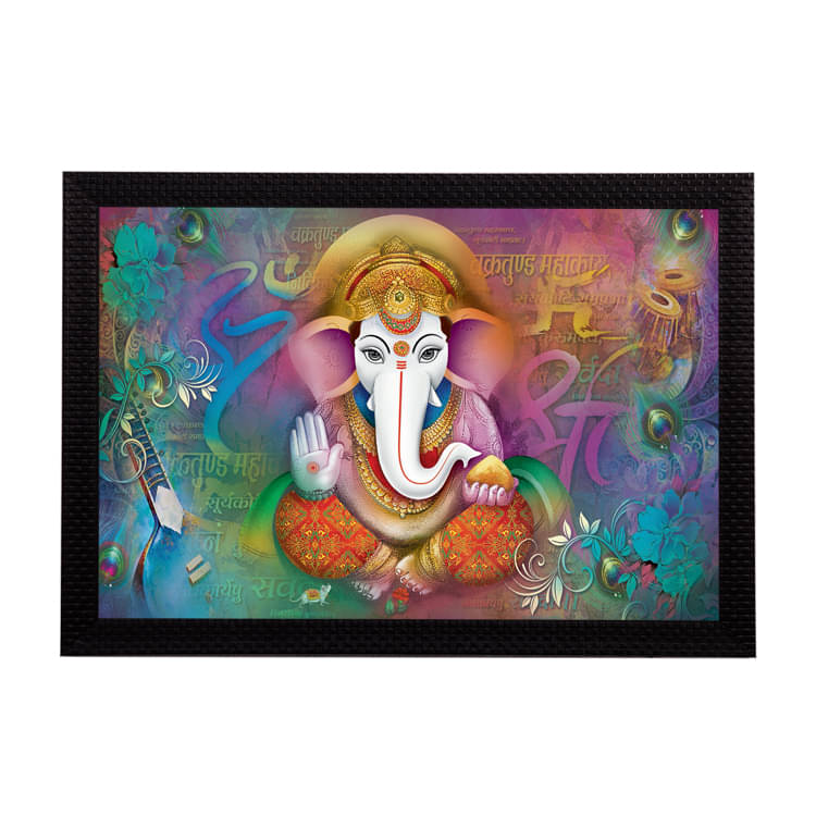 eCraftIndia Green & Pink Textured Lord Ganesha Satin Matt UV Wall Art eCraftIndia Green & Pink Textured Lord Ganesha Satin Matt UV Wall Art