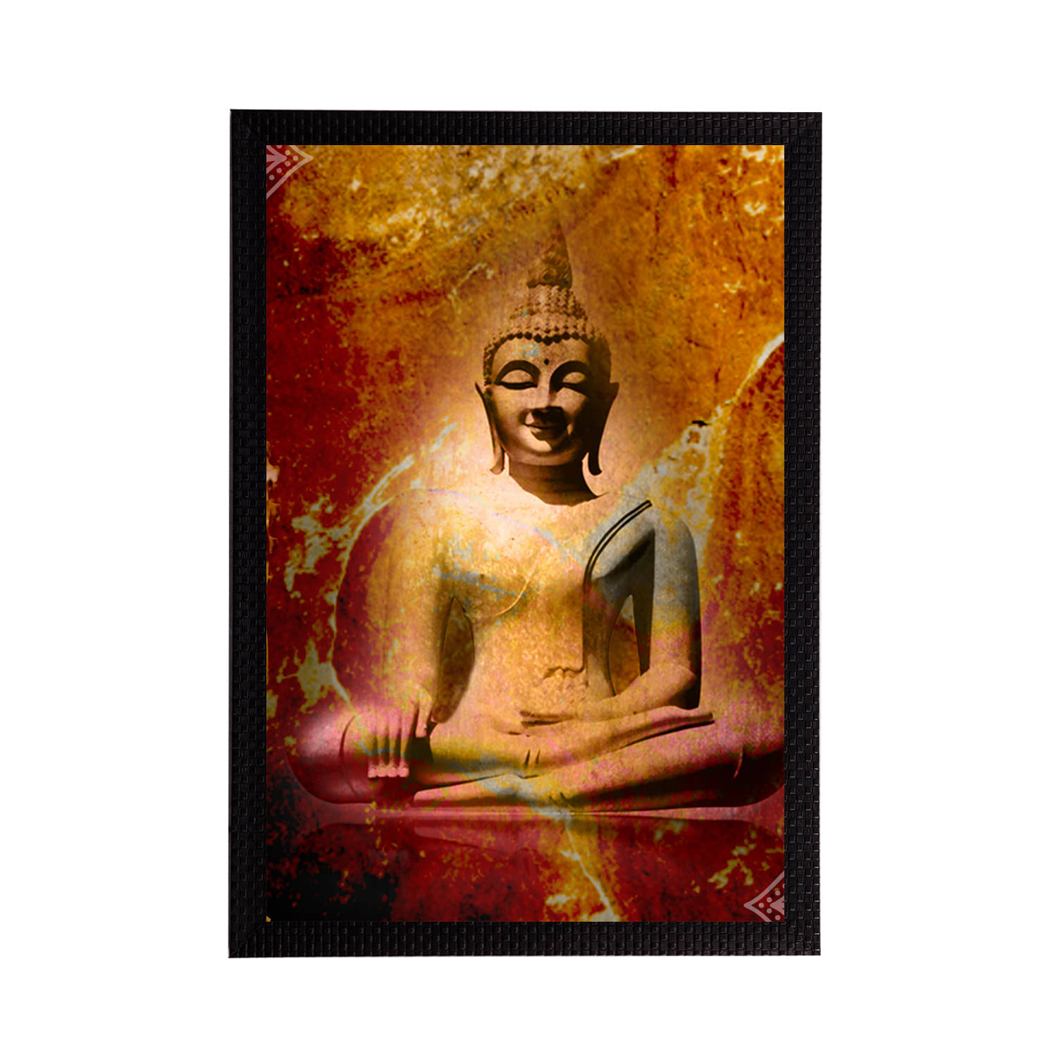     			eCraftIndia Beige & Brown Meditating Lord Buddha Satin Matt Texture UV Art Painting