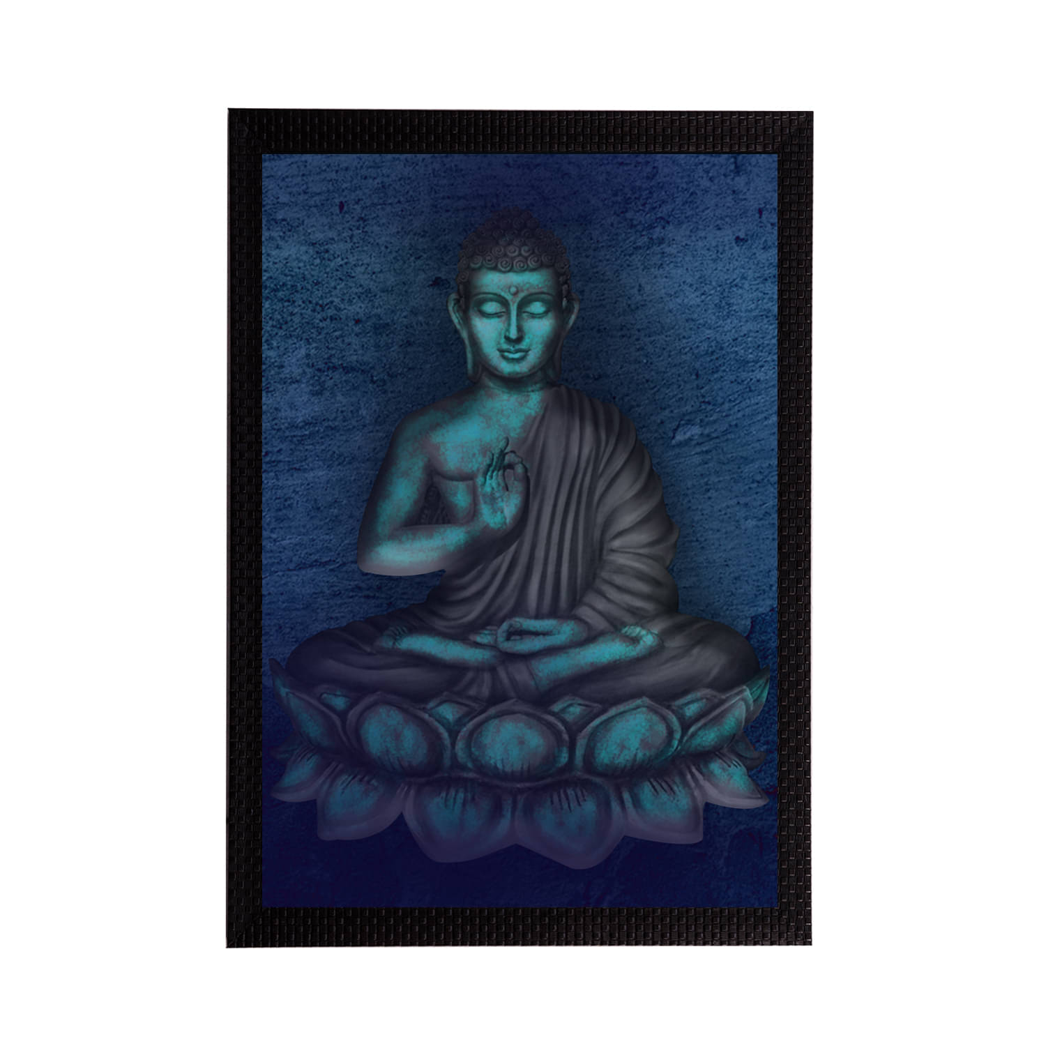 eCraftIndia Blue & Black Meditating Lord Buddha Satin Matt Texture UV Wall Art eCraftIndia Blue & Black Meditating Lord Buddha Satin Matt Texture UV Wall Art