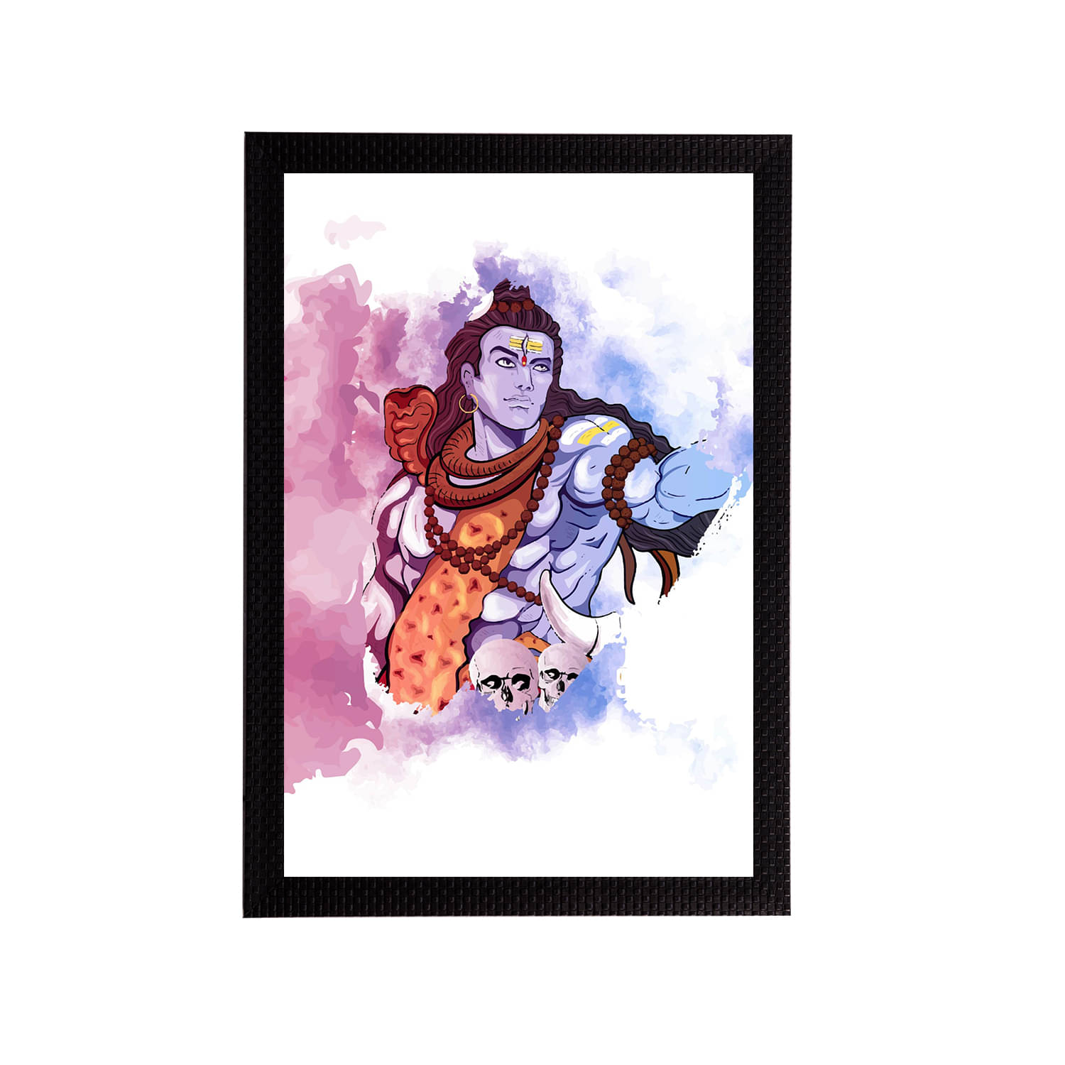 eCraftIndia White & Purple Lord Shiva Printed Satin Matt Textured UV Wall Art eCraftIndia White & Purple Lord Shiva Printed Satin Matt Textured UV Wall Art
