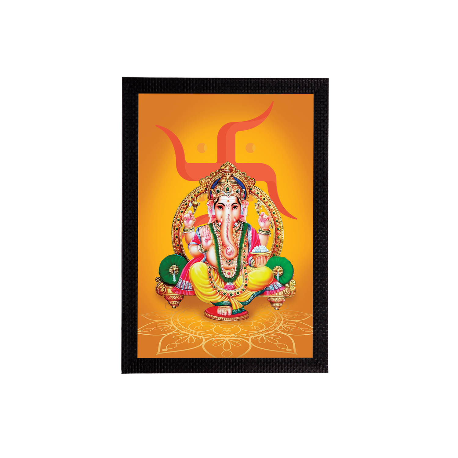 eCraftIndia Yellow & Orange Lord Ganesha Satin Matt Texture UV Wall Art eCraftIndia Yellow & Orange Lord Ganesha Satin Matt Texture UV Wall Art