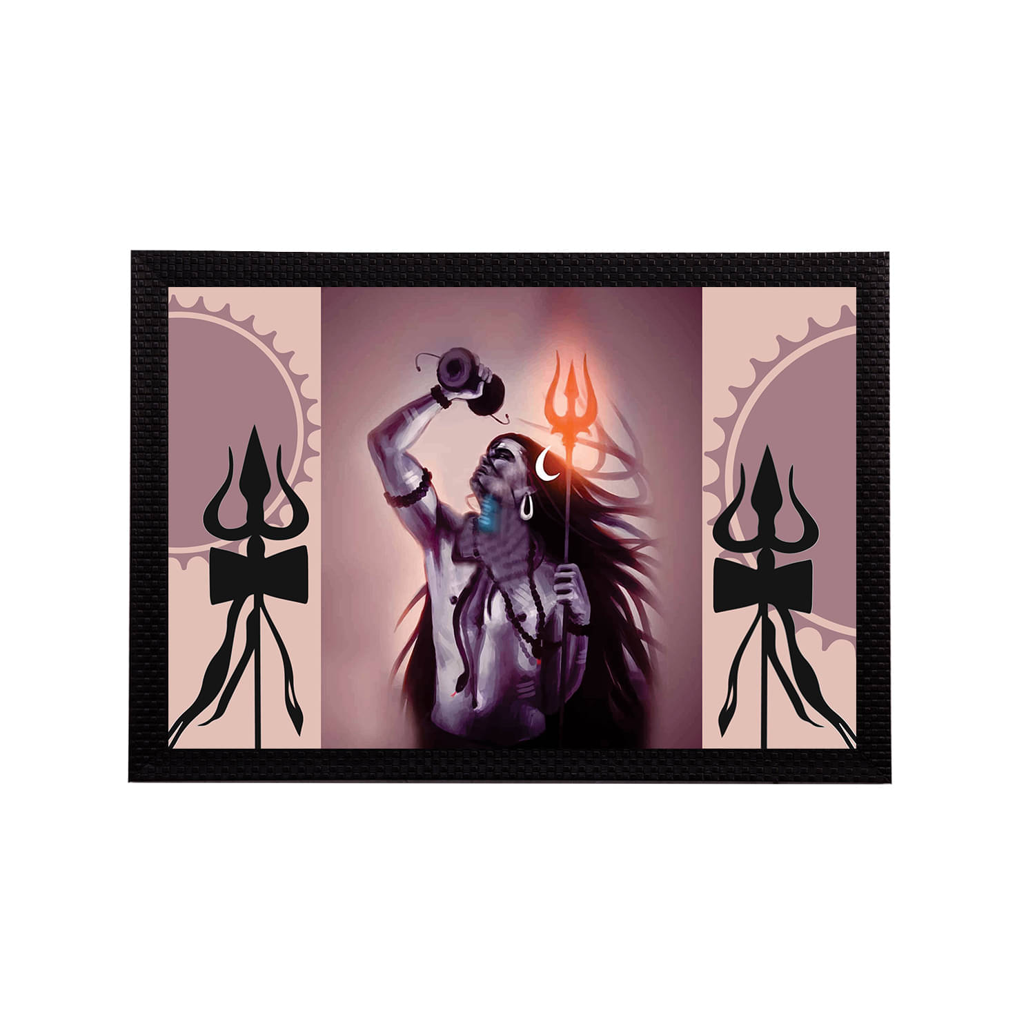 eCraftIndia Mauve & Black Lord Shiva Satin Matt Texture Framed UV Art Painting eCraftIndia Mauve & Black Lord Shiva Satin Matt Texture Framed UV Art Painting