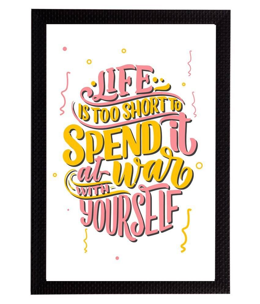 eCraftIndia White & Pink Quote Printed Satin Matt Texture Framed UV Wall Art eCraftIndia White & Pink Quote Printed Satin Matt Texture Framed UV Wall Art