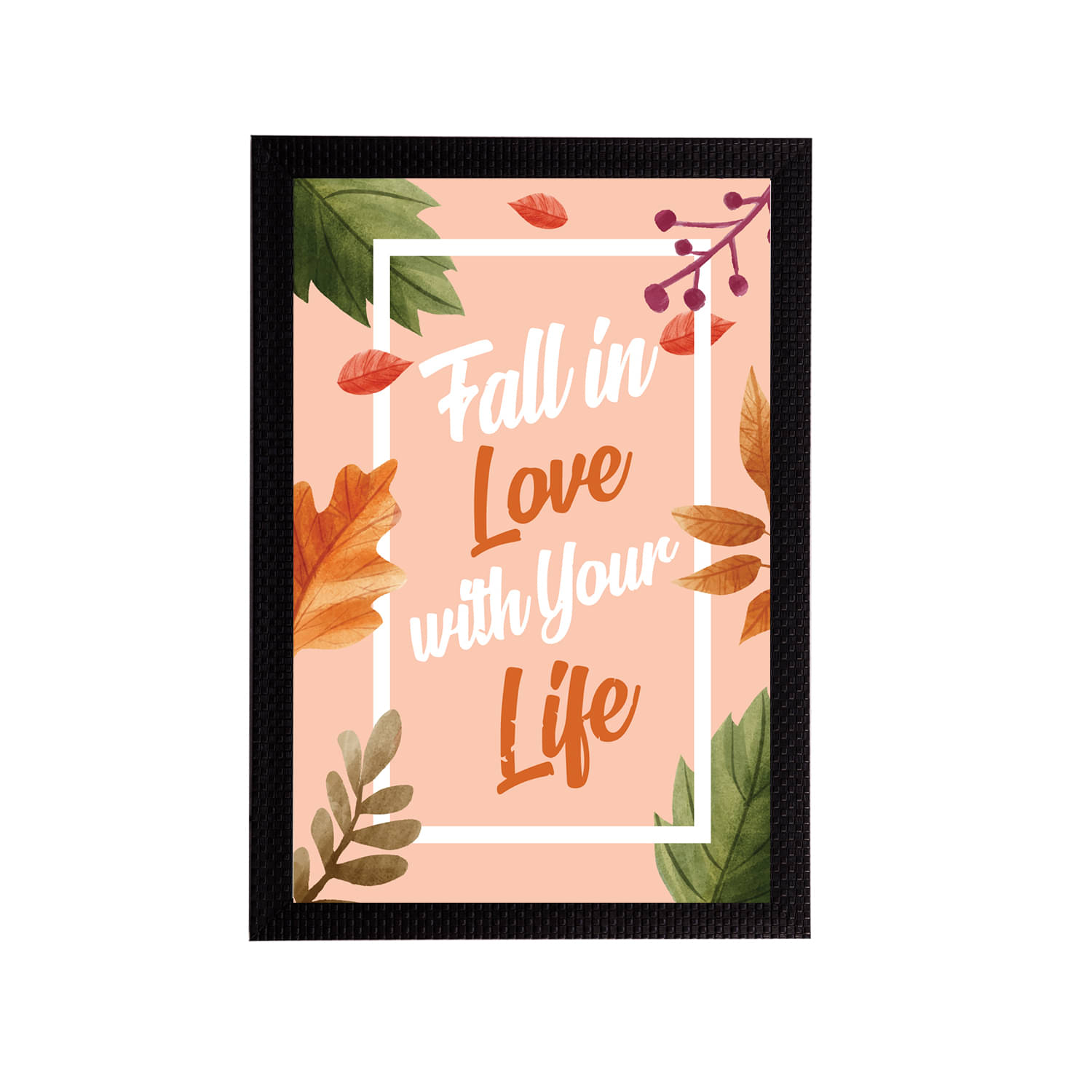 eCraftIndia Orange & Green "Fall In Love With Your Life" Motivational Quote Satin Matt Texture UV Art Painting eCraftIndia Orange & Green "Fall In Love With Your Life" Motivational Quote Satin Matt Texture UV Art Painting