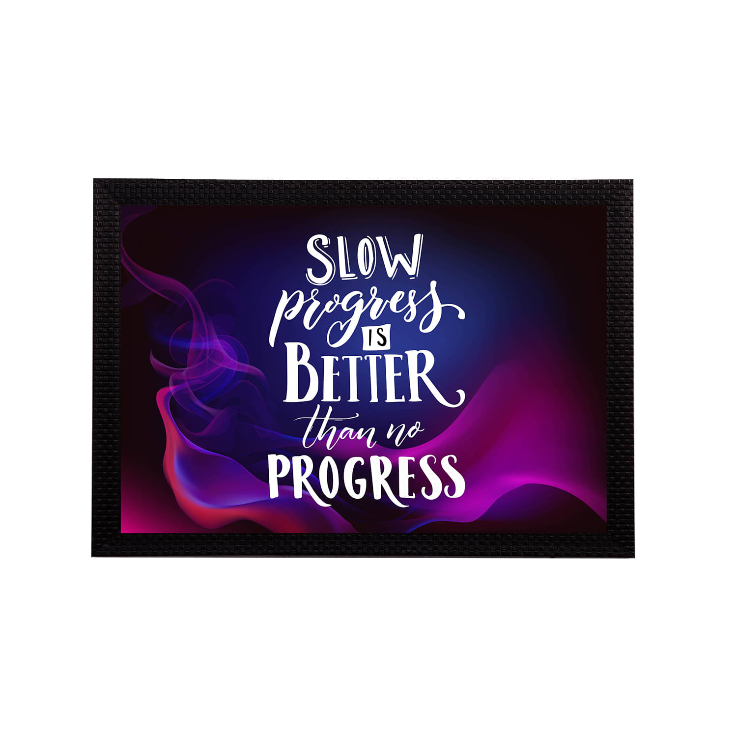     			eCraftIndia Blue & Purple Quote Printed Satin Matt Texture Framed UV Wall Art