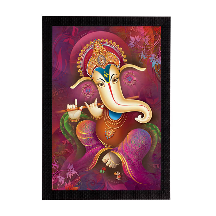 eCraftIndia Purple & Orange Lord Ganesha Satin Matt Texture UV Wall Art eCraftIndia Purple & Orange Lord Ganesha Satin Matt Texture UV Wall Art