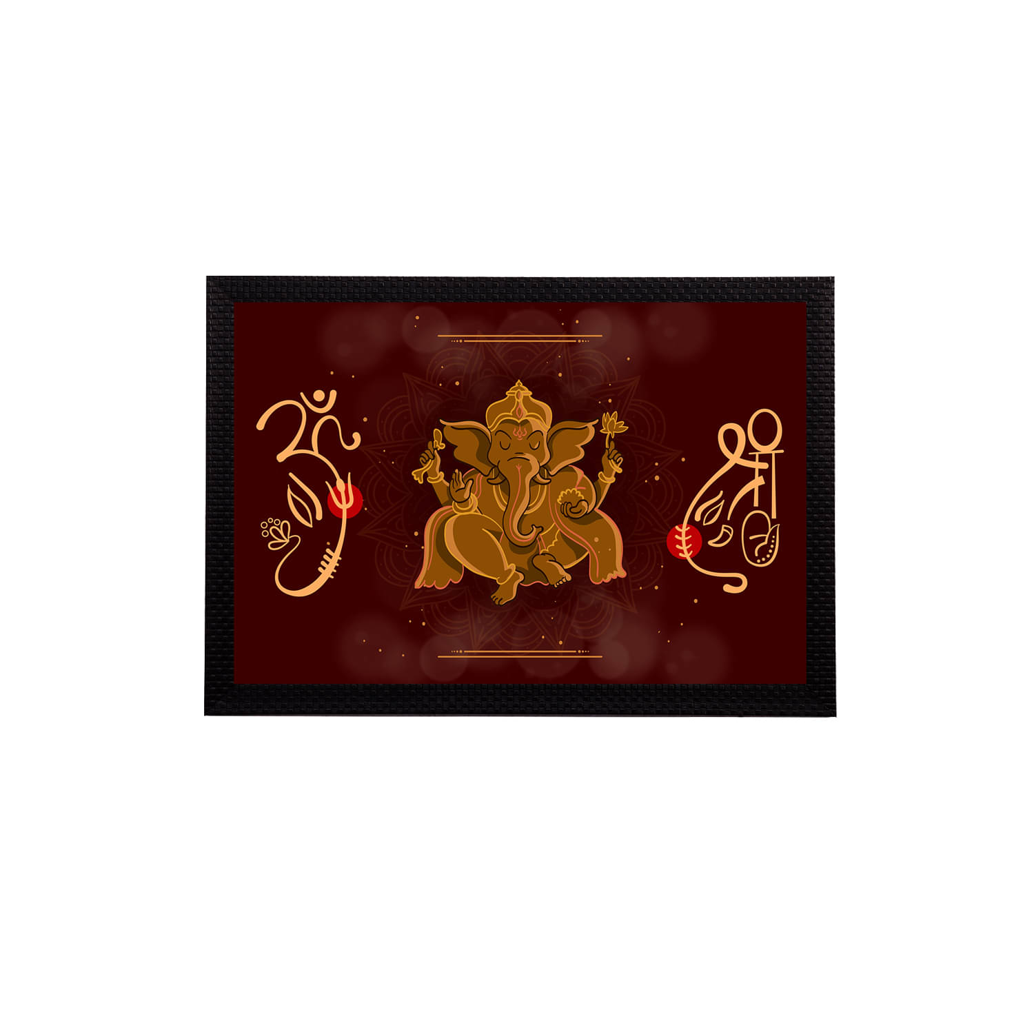 eCraftIndia Maroon & Brown Lord Ganesha Satin Matt Textured UV Wall Art eCraftIndia Maroon & Brown Lord Ganesha Satin Matt Textured UV Wall Art