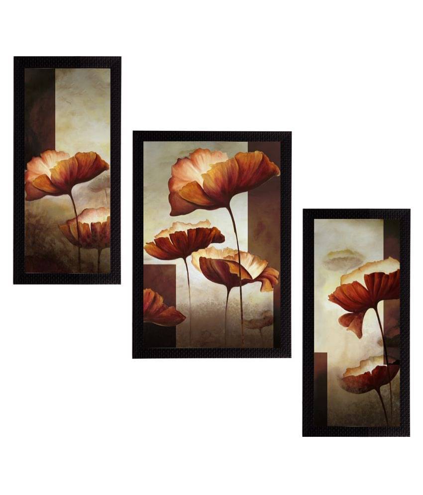 eCraftIndia Set of 3 Beige & Brown Botanical and Floral Satin Matt Textured UV Art Painting eCraftIndia Set of 3 Beige & Brown Botanical and Floral Satin Matt Textured UV Art Painting