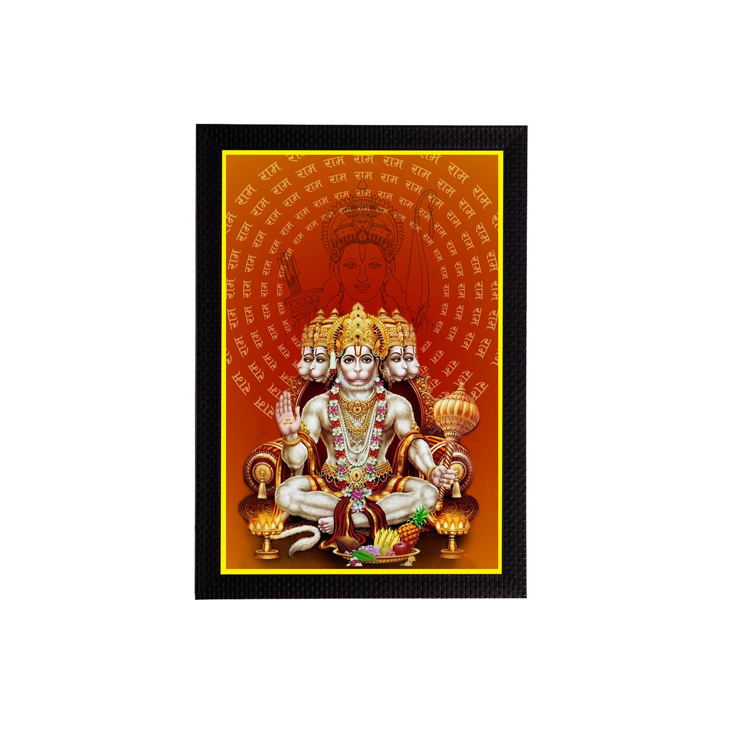 eCraftIndia Multicolored Panch Mukhi Lord Hanuman Satin Matt Texture UV Wall Art eCraftIndia Multicolored Panch Mukhi Lord Hanuman Satin Matt Texture UV Wall Art