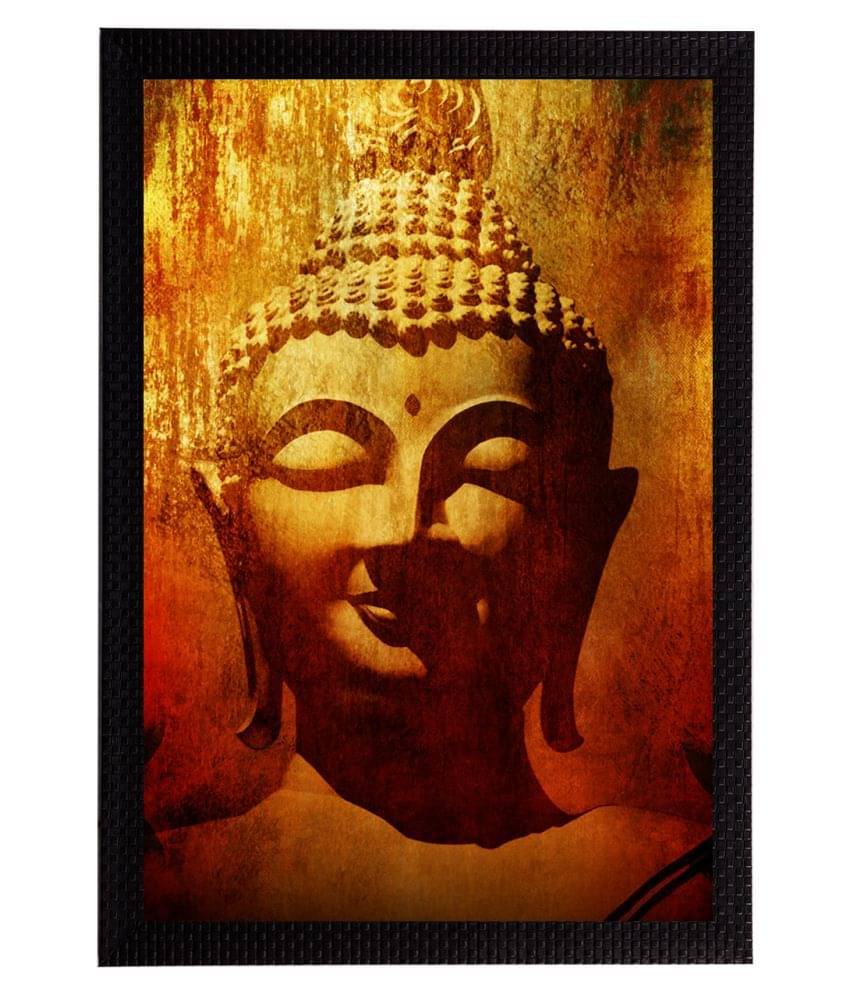 eCraftIndia Yellow & Orange Meditating Lord Buddha Satin Matt Texture UV Art Painting eCraftIndia Yellow & Orange Meditating Lord Buddha Satin Matt Texture UV Art Painting