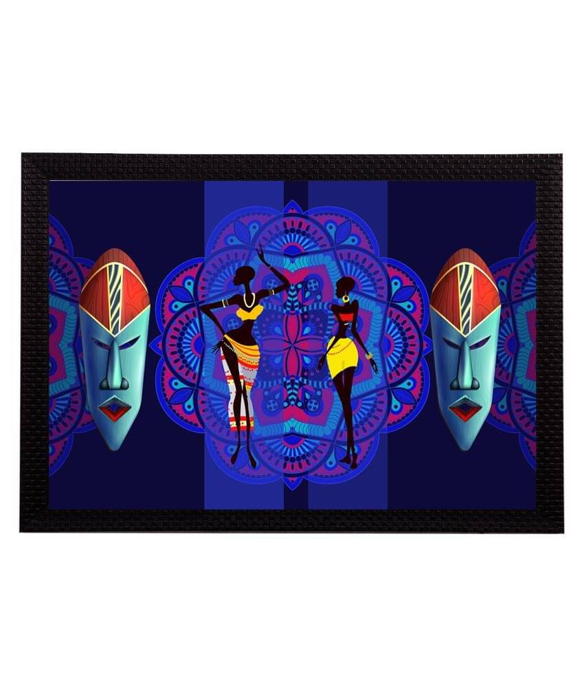 eCraftIndia Yellow & Blue Tribal Theme Satin Matt Texture UV Art Painting eCraftIndia Yellow & Blue Tribal Theme Satin Matt Texture UV Art Painting